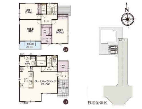 栃木県小山市城北４丁目 間取図・土地図