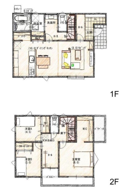 栃木県小山市城北６丁目 間取図・土地図