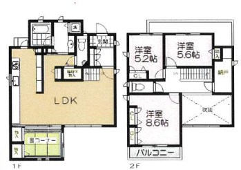 栃木県宇都宮市ゆいの杜２丁目 間取図・土地図