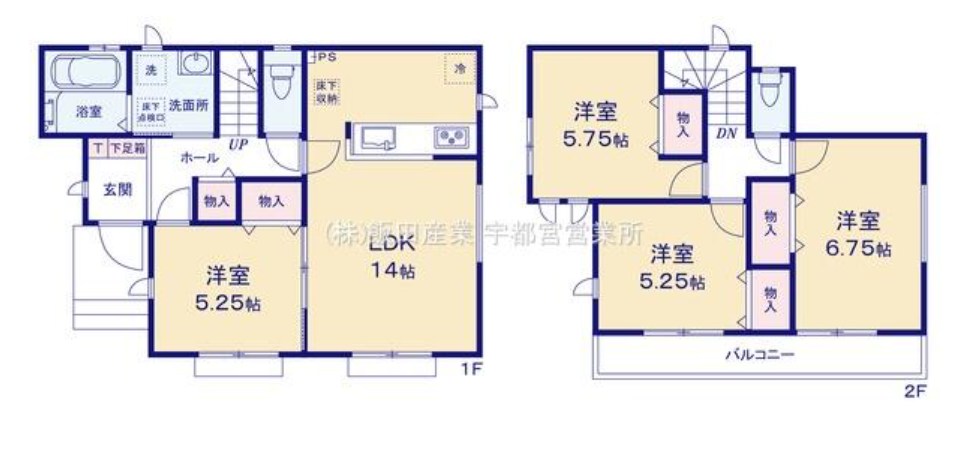 栃木県宇都宮市鶴田町 間取図・土地図