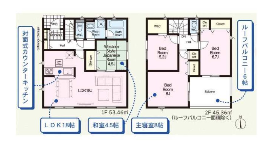 栃木県佐野市伊賀町 間取図・土地図