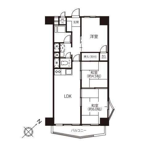 東京都大田区大森北１丁目 間取図・土地図