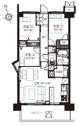 東京都大田区大森西１丁目 間取図・土地図