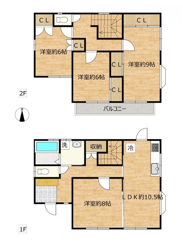 栃木県小山市花垣町２丁目 間取図・土地図