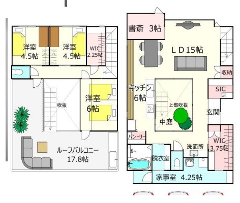 茨城県稲敷郡阿見町荒川本郷 間取図・土地図