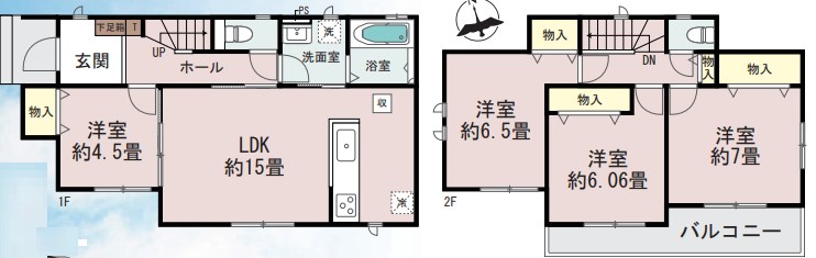茨城県日立市東金沢町４丁目 間取図・土地図