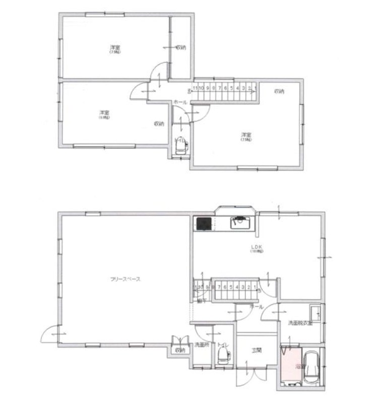 千葉県旭市江ケ崎 間取図・土地図