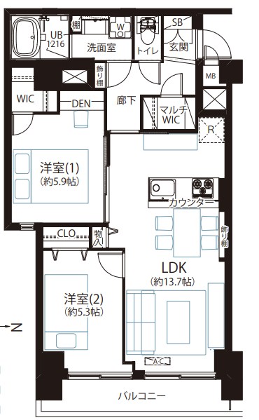 東京都杉並区方南２丁目 間取図・土地図