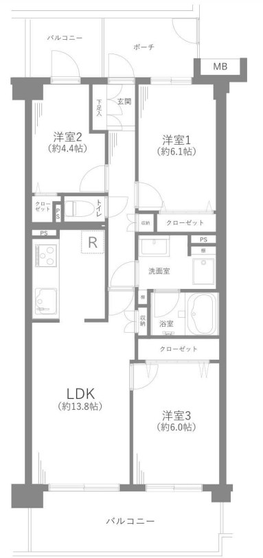 東京都小平市花小金井７丁目 間取図・土地図