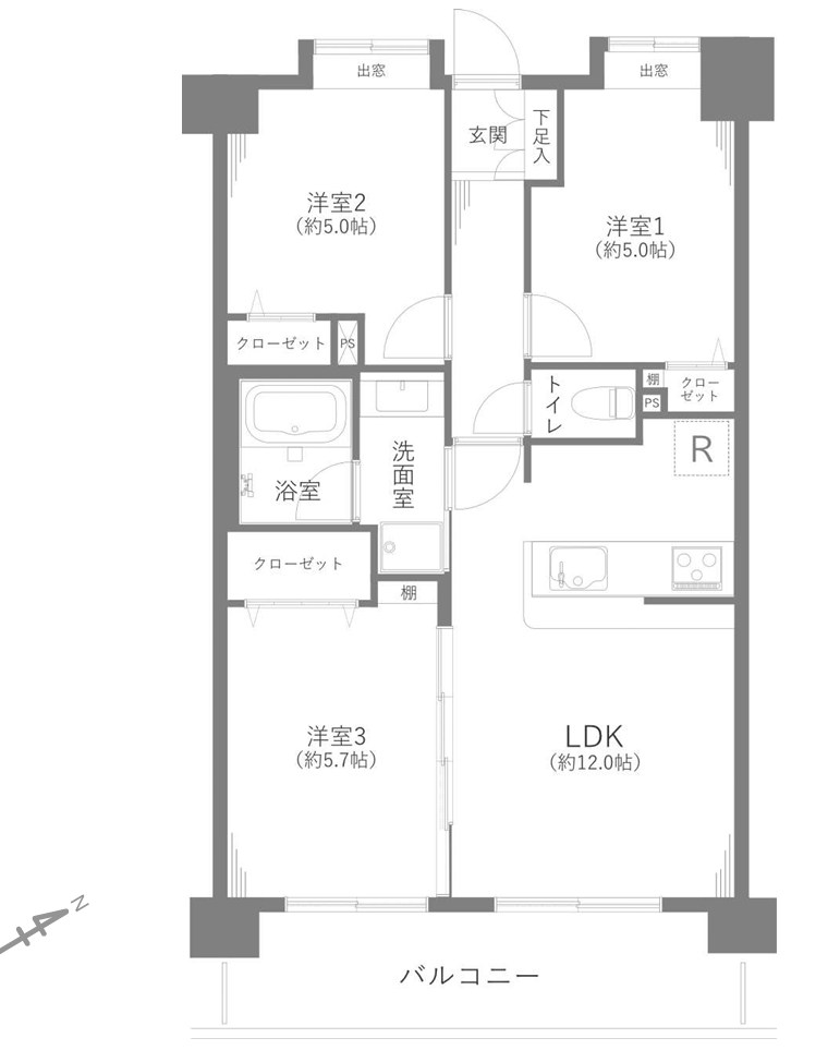 東京都板橋区三園１丁目 間取図・土地図