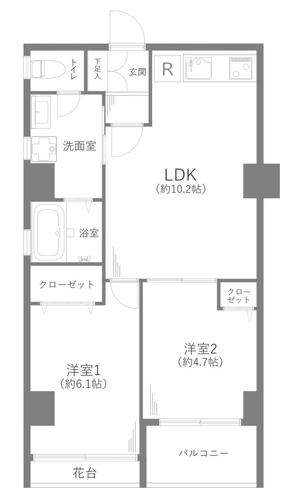 東京都新宿区高田馬場２丁目 間取図・土地図