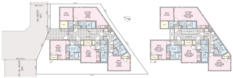 東京都渋谷区代々木３丁目 間取図・土地図