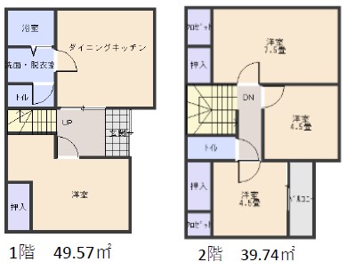 東京都江東区北砂６丁目 間取図・土地図