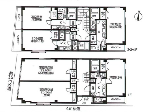 東京都墨田区東駒形３丁目 間取図・土地図