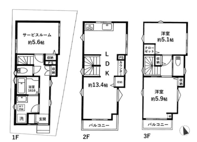 東京都足立区本木２丁目 間取図・土地図