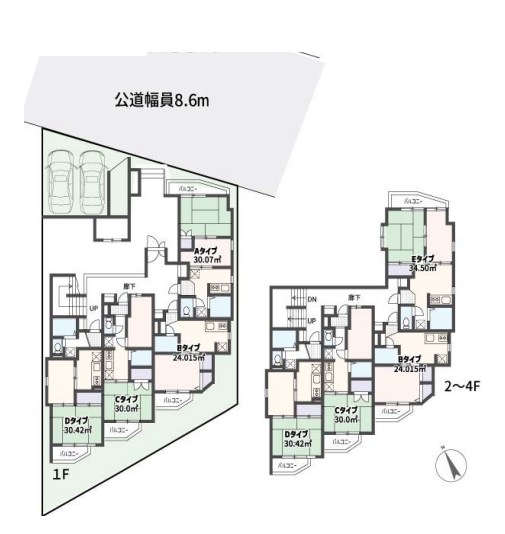 神奈川県川崎市高津区北見方２丁目 間取図・土地図