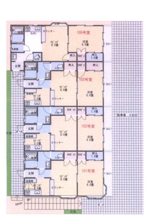 埼玉県坂戸市元町 間取図・土地図