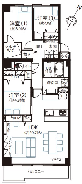 東京都江東区塩浜１丁目 間取図・土地図