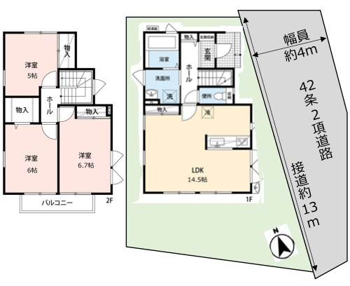 神奈川県藤沢市鵠沼神明３丁目 間取図・土地図