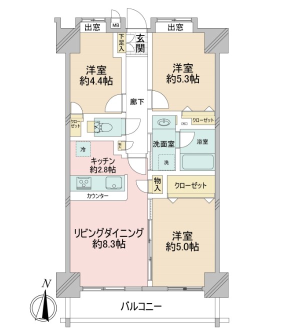 埼玉県川越市新富町１丁目 間取図・土地図