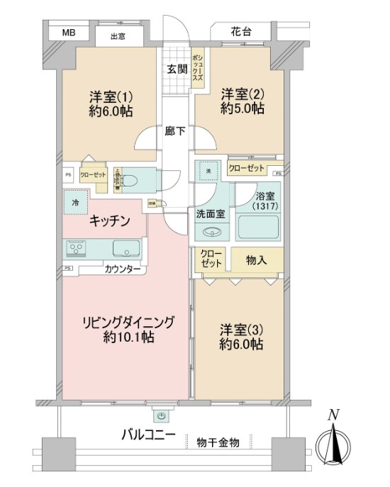 埼玉県川口市鳩ヶ谷本町３丁目 間取図・土地図