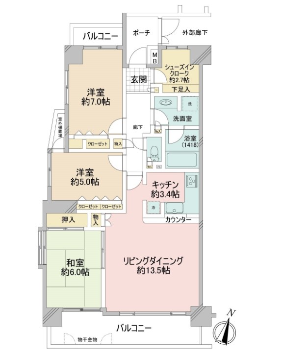 神奈川県川崎市宮前区犬蔵３丁目 間取図・土地図