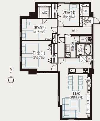 神奈川県藤沢市片瀬海岸２丁目 間取図・土地図