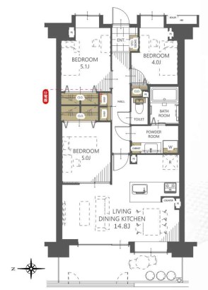 埼玉県所沢市下安松 間取図・土地図