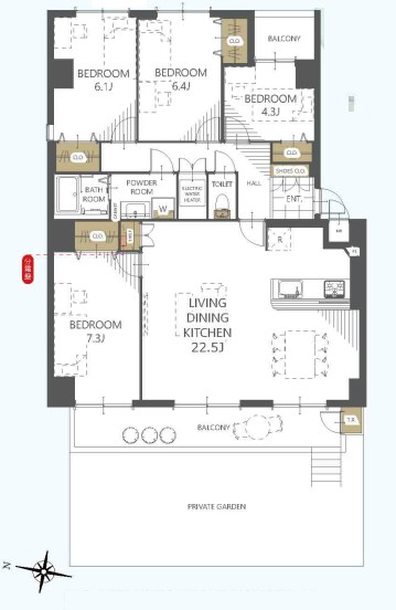 東京都町田市南町田３丁目 間取図・土地図