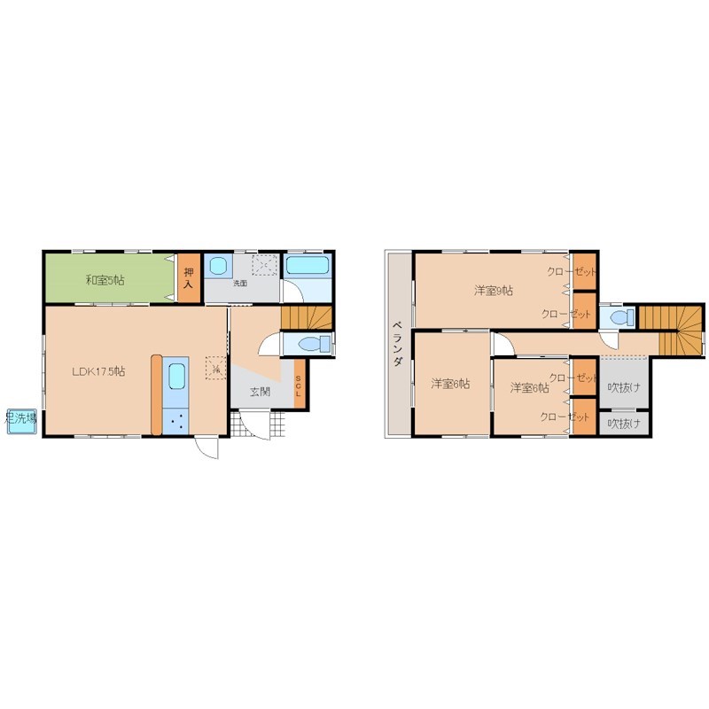 中山町建売 間取図・土地図
