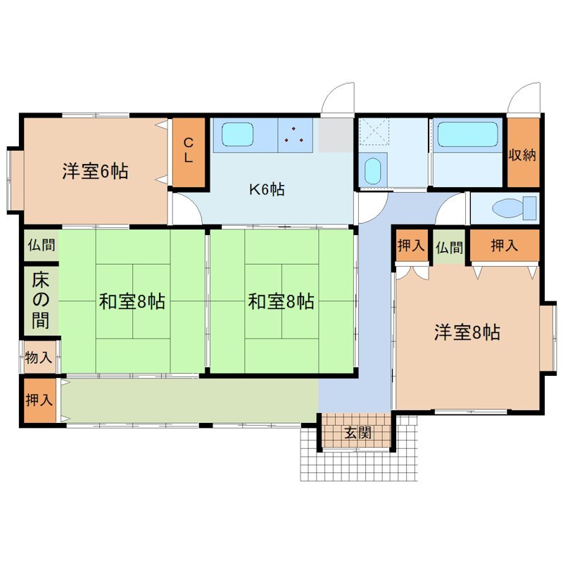 平川町一戸建て 間取図・土地図