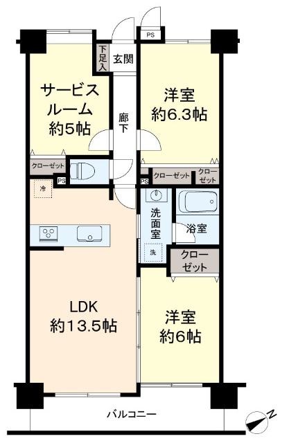 センチュリーめじろ台 504号【再生マンション】 間取図・土地図