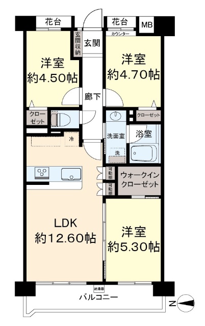桜上水ハイム 間取図・土地図