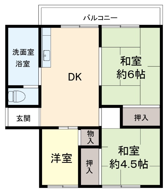 烏山北住宅19号棟 間取図・土地図
