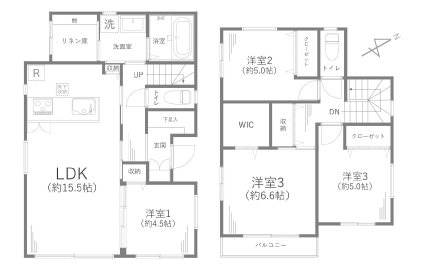 神奈川県横須賀市津久井１丁目 間取図・土地図