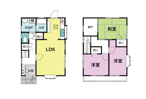 長沢２丁目　中古戸建て 間取図・土地図