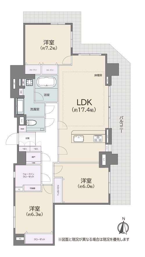 ウエルタワー深川　最上階角部屋 間取り図