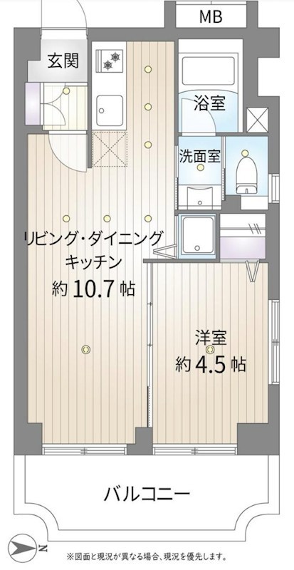 チサンマンション両国　7階北東角部屋 間取り図
