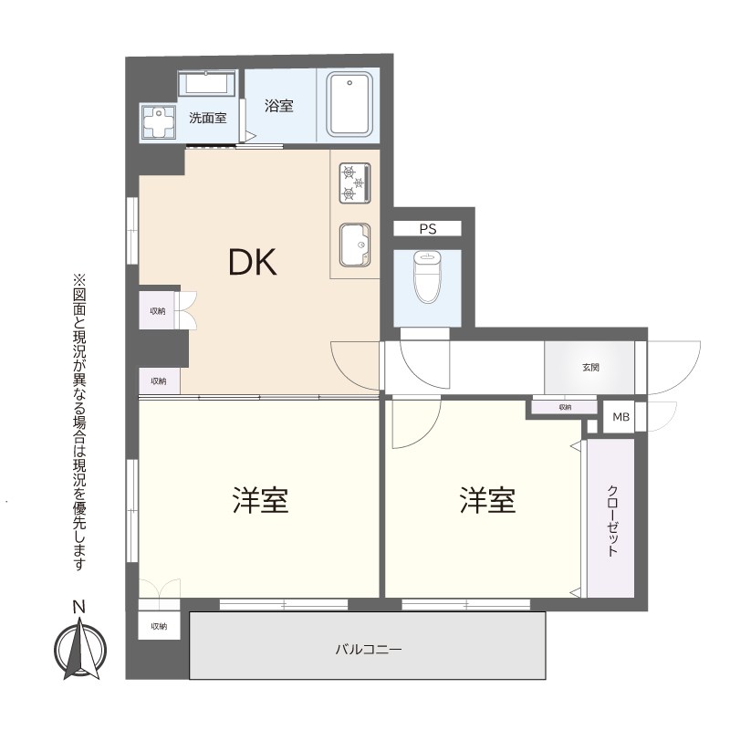 ヴィラロイヤル両国　3階南西角部屋 間取り図