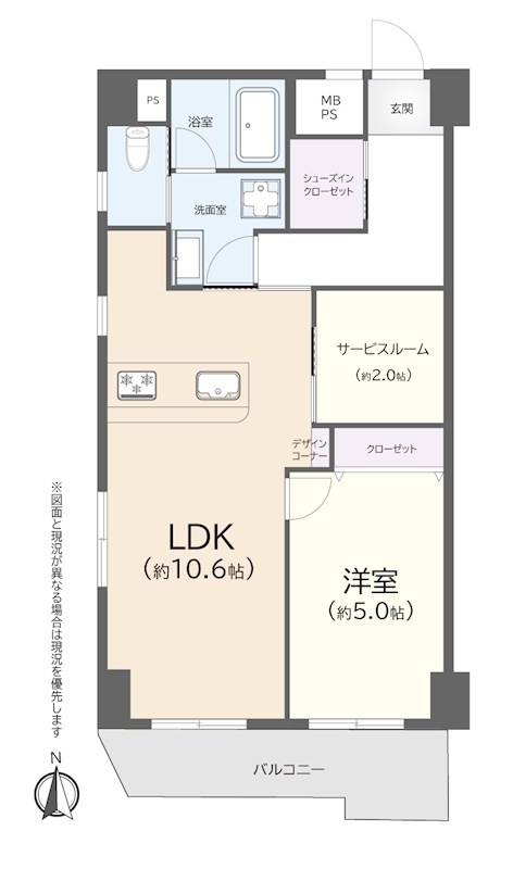 ニックハイム深川　4階南西角部屋 間取り図