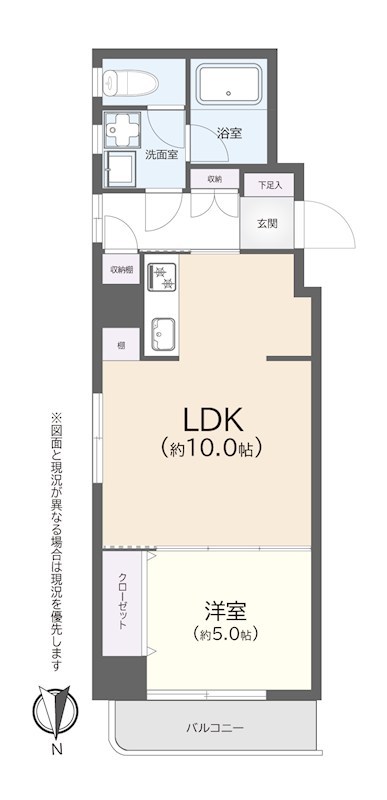 ライオンズマンション錦糸町第6　7階北東角部屋 間取り図
