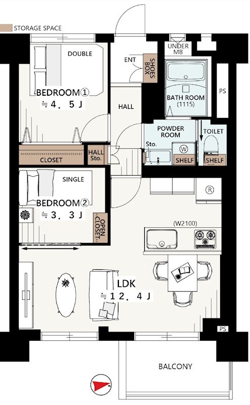 北砂四丁目住宅 間取り図
