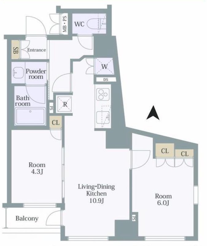 ARTESSIMO　VERDE　6階南東角部屋 間取り図