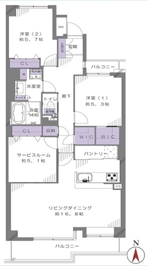 ダイアパレス猿江恩賜公園 間取り図