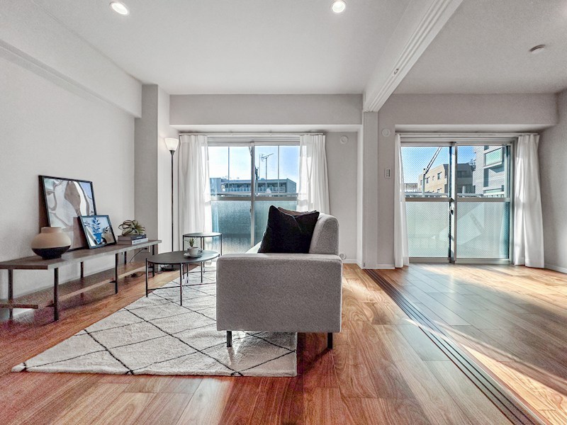 日商岩井木場マンション　8階南西角部屋 外観写真