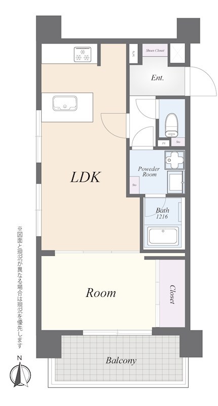 デュオ・スカーラ秋葉原　4階南西角部屋 間取り図