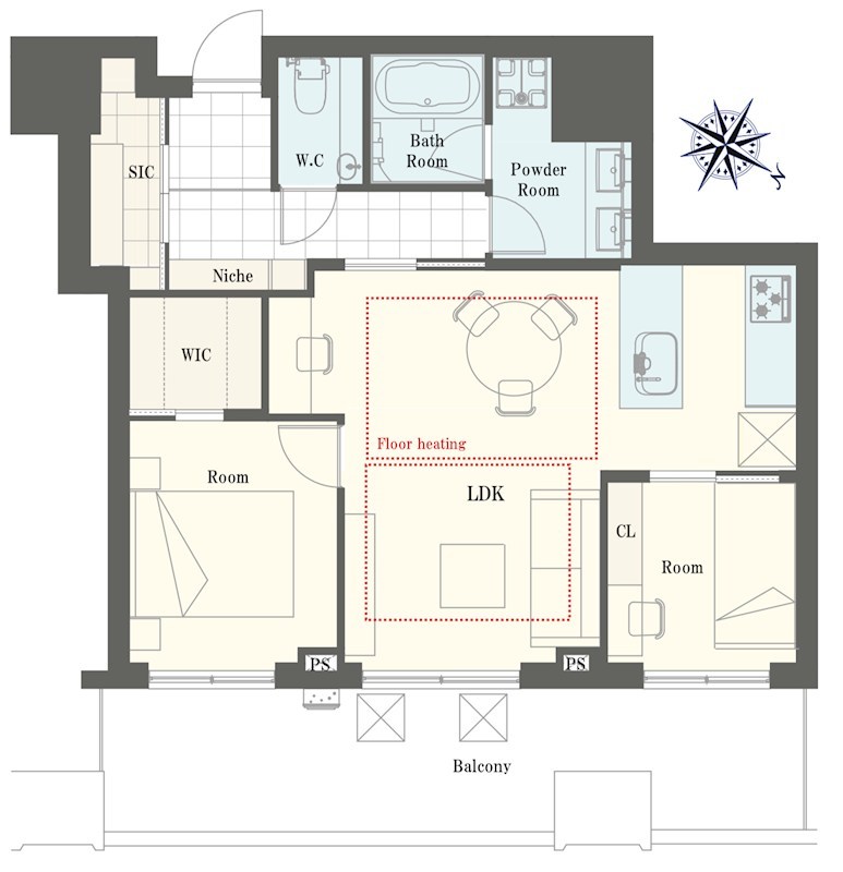 キャピタルゲートプレイスザタワー　駅直結 間取り図