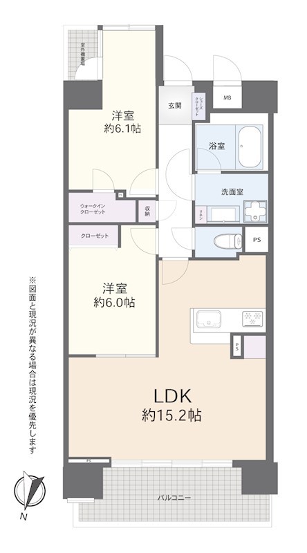 エクセルシオール錦糸町　8階角住戸 間取り図