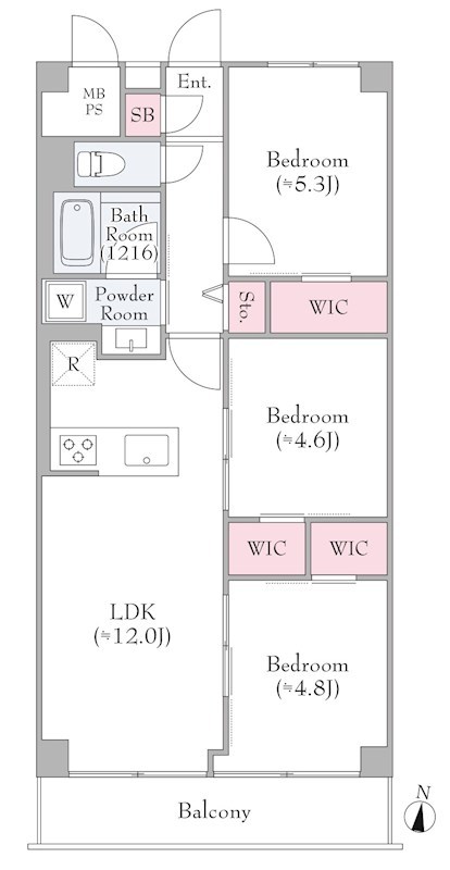 洋伸東大島マンション 間取り図