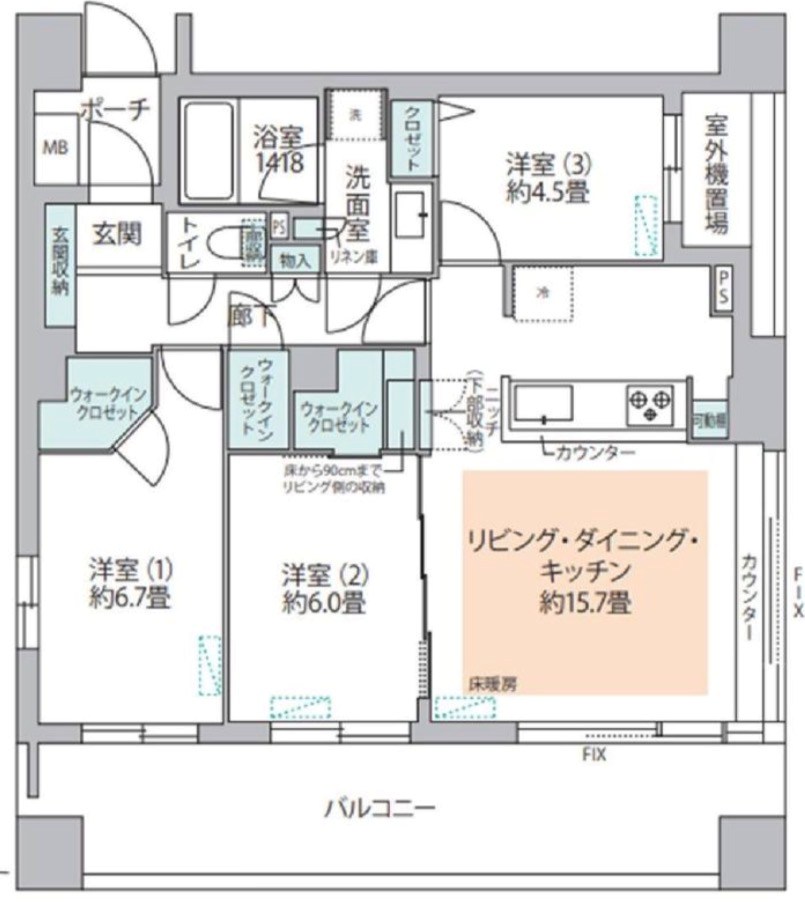 両国石原パークホームズ　 間取り図